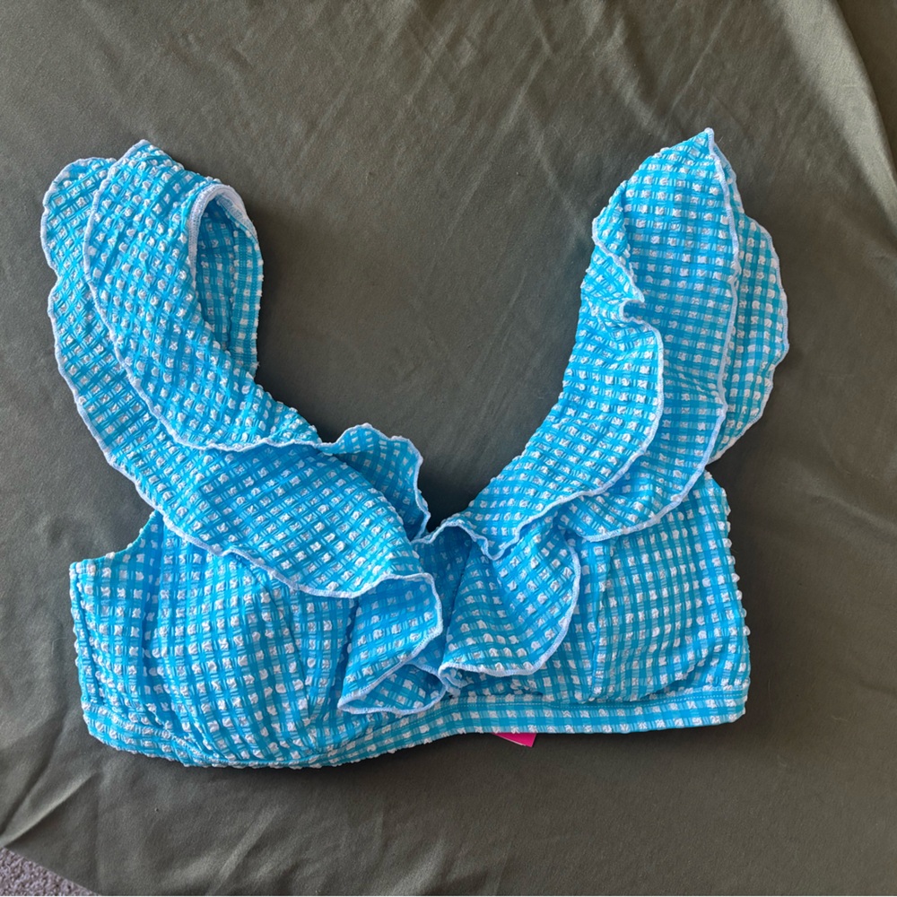 Lilly Pulitzer turquoise oasis gingham swim bikini